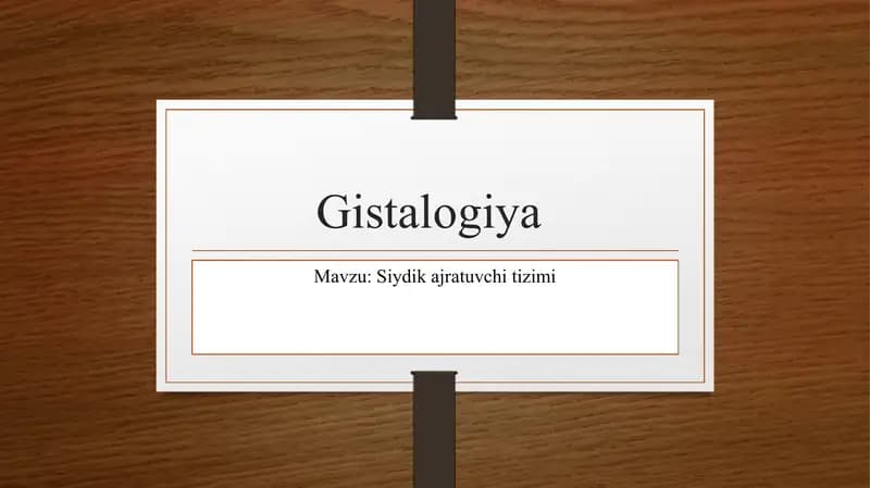 Gistalogiya Ayirish sistemasi