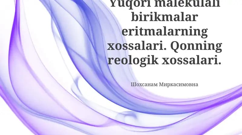 Yuqori Molekulyar Birikmalar Echimlari