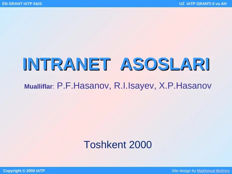 INTRANET ASOSLARI