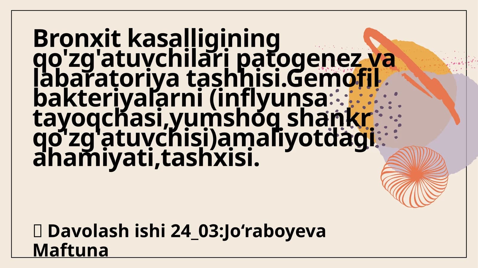 Bronxit kasalligining qo'zg'atuvchilari patogenez va labaratoriya tashhisi