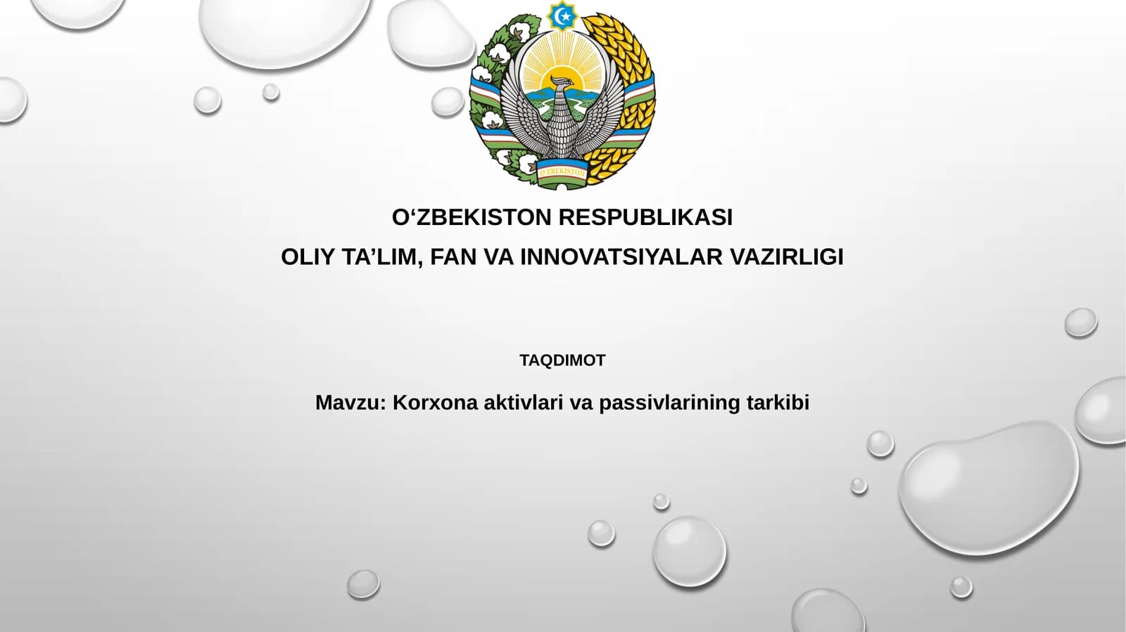 Korxona aktivlari va majburiyatlarining tarkibi