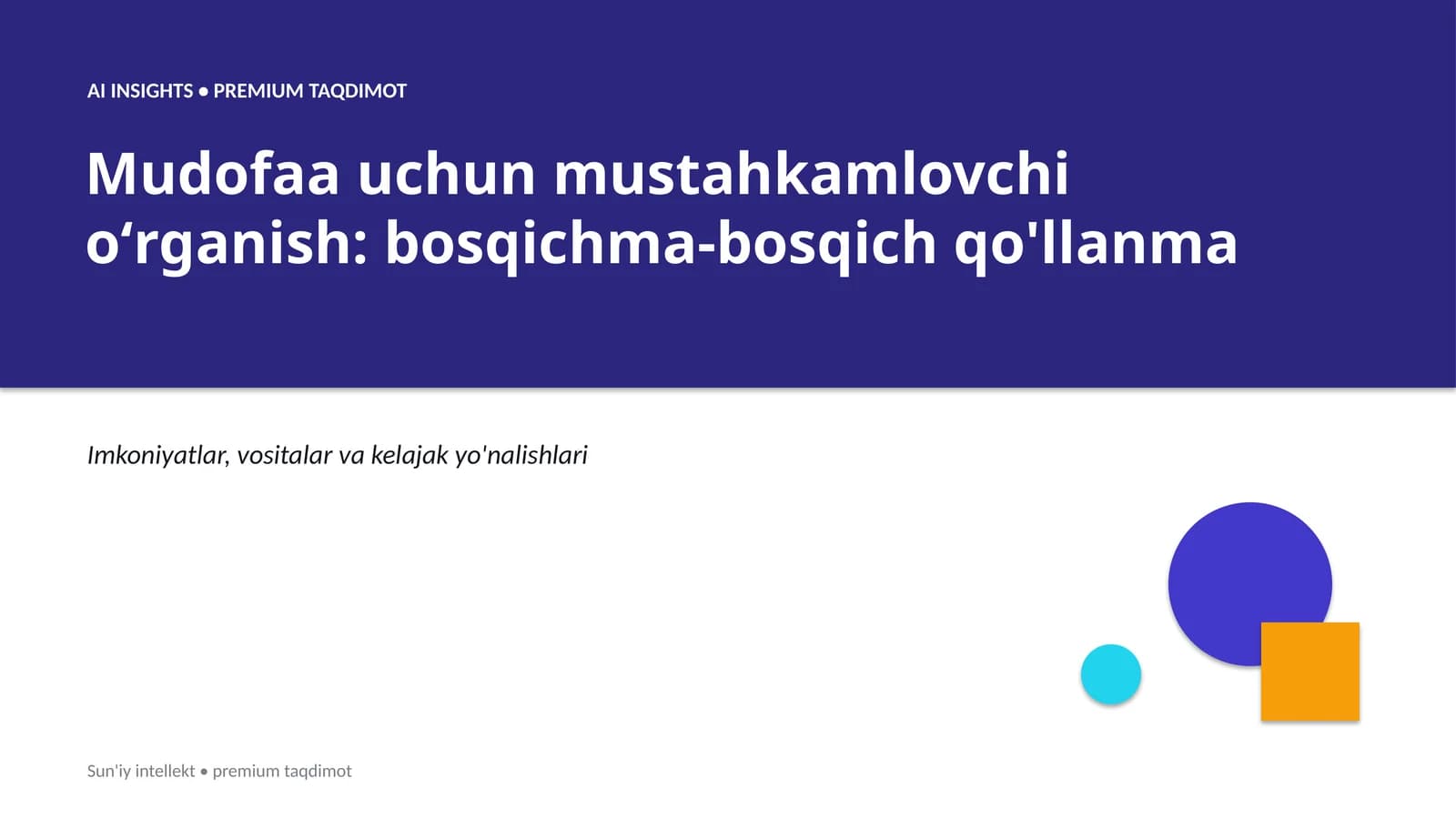Mudofaa uchun mustahkamlovchi oʻrganish: bosqichma-bosqich qo'llanma