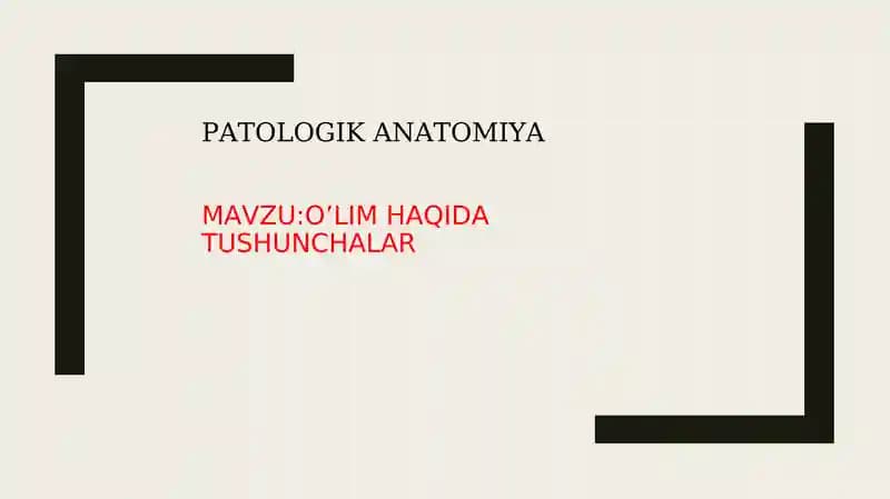 PATOLOGIK ANATOMIYA