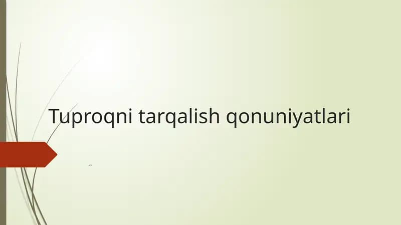 tuproqning tarqalish  qonuniyatlar