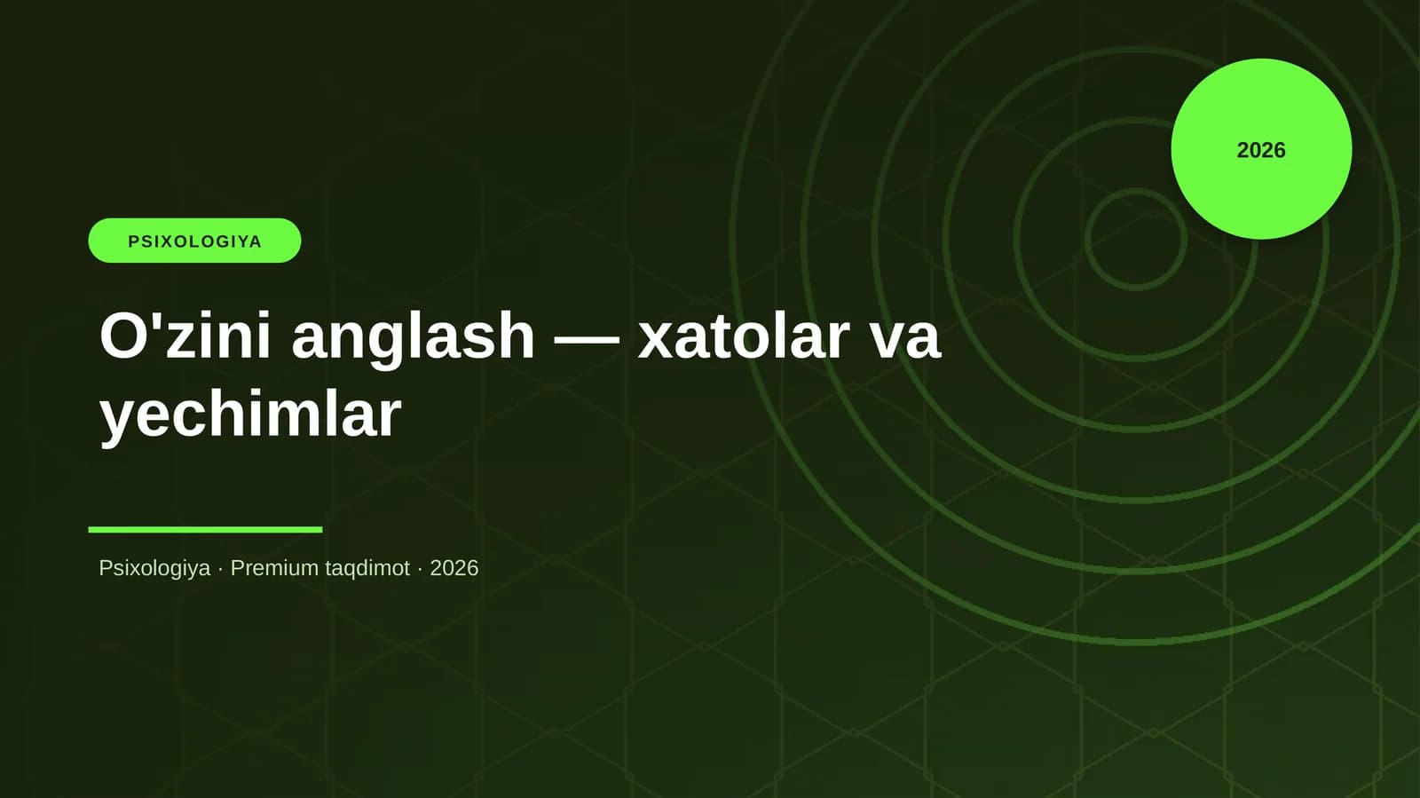 O'zini anglash — xatolar va yechimlar