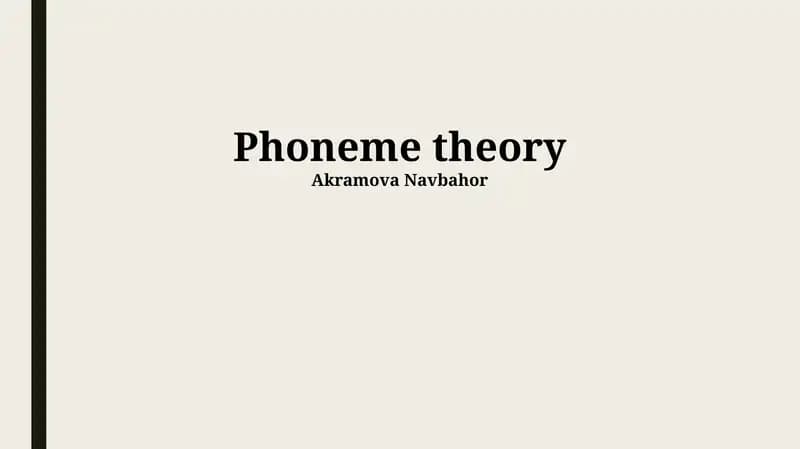 Phoneme theory