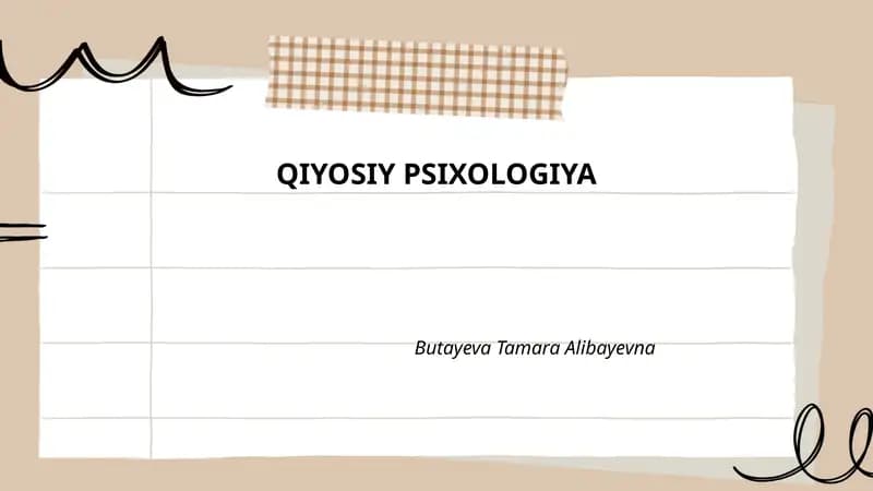 QIYOSIY PSIXOLOGIYA