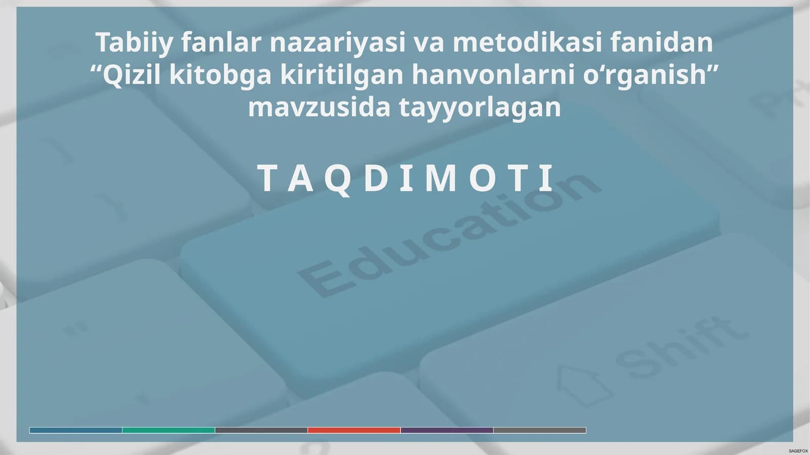 Qizilkitobgakiritilgan hanvonlarni o‘rganish
