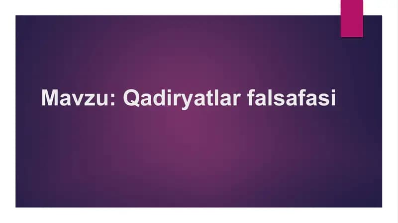 Qadiryatlar falsafasi