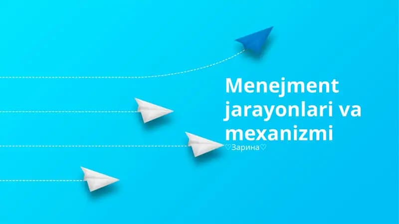 Menejment jarayonlari va mexanizmi
