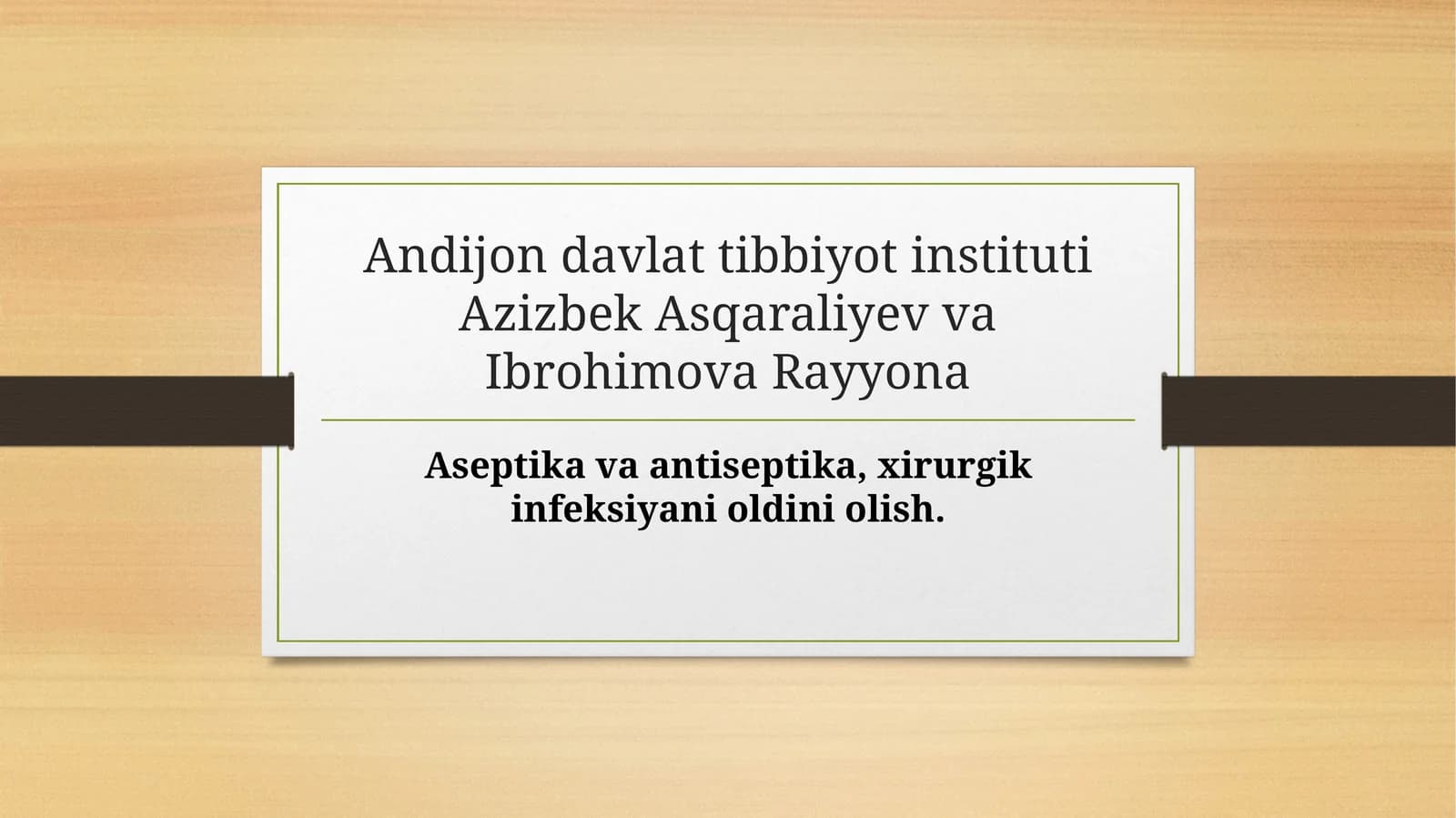 Atiseptika va Aseptika