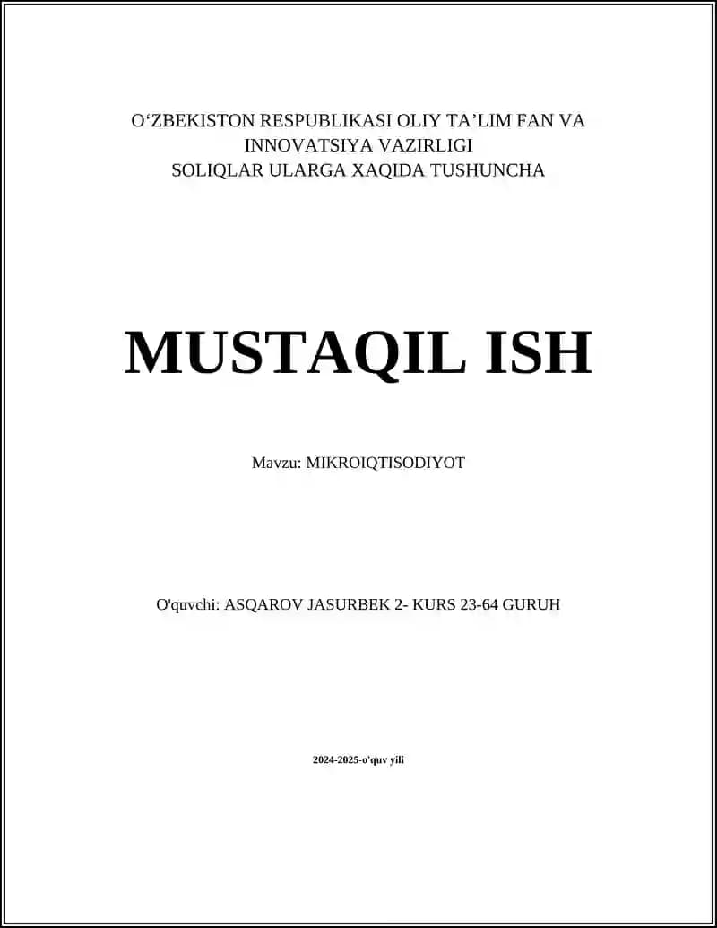 MIKROIQTISODIYOT
