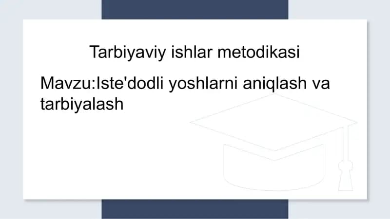 Tarbiyaviy ishlar metodikasi