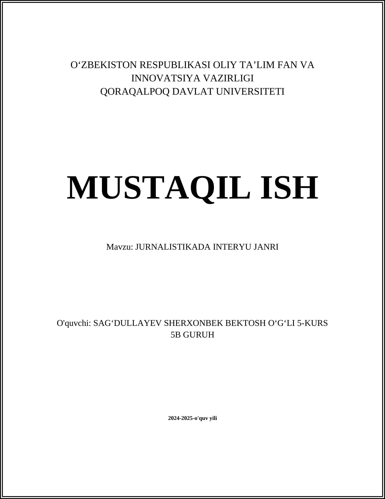 JURNALISTIKADA INTERYU JANRI