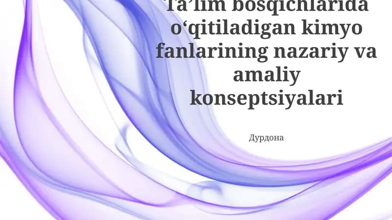 Kimyoviy Fanlar