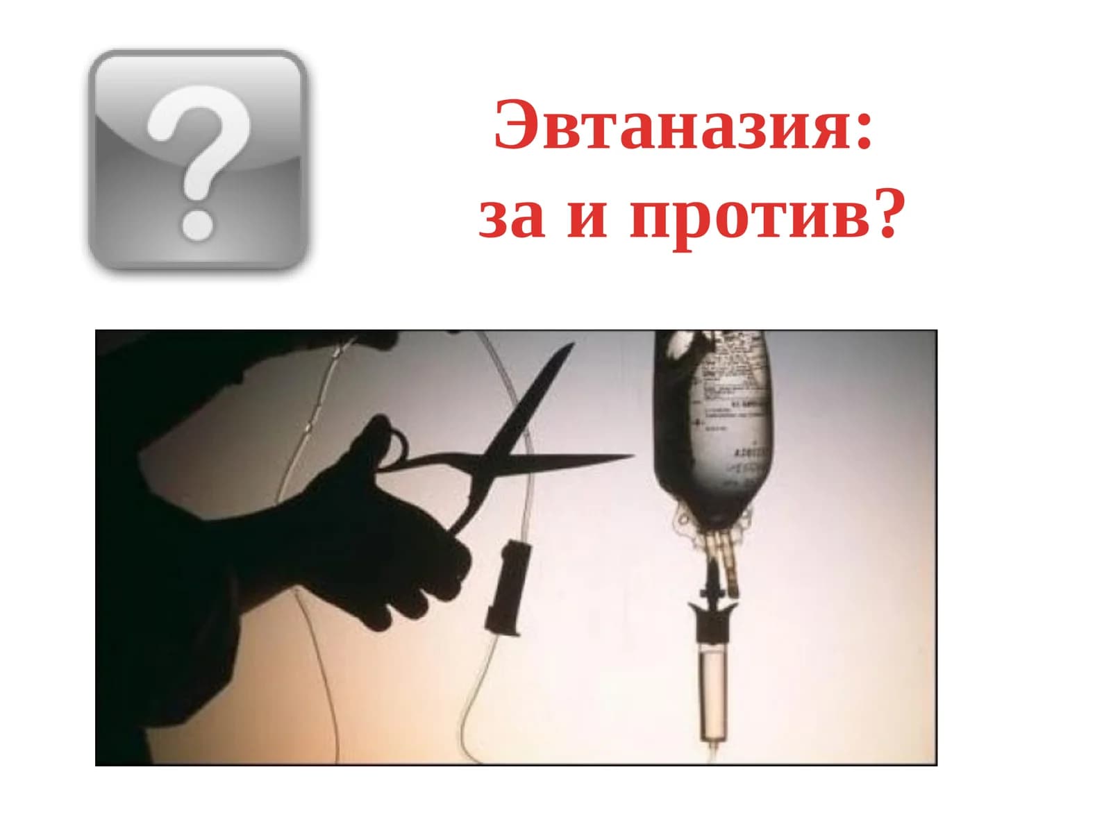 Эвтаназия: за и против?