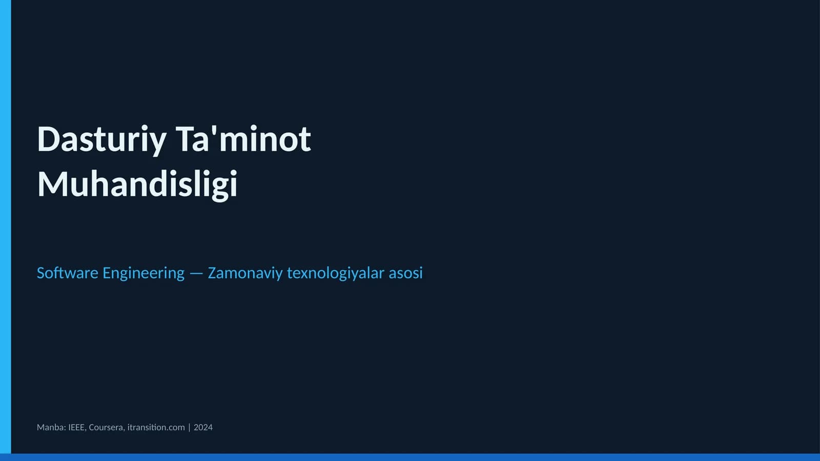 Dasturiy Ta'minot Muhandisligi