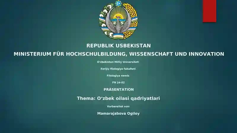 Oʻzbek oilasi qadriyatlari
