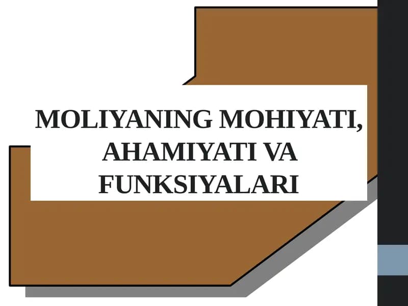 MOLIYANING MOHIYATI, AHAMIYATI VA FUNKSIYALARI