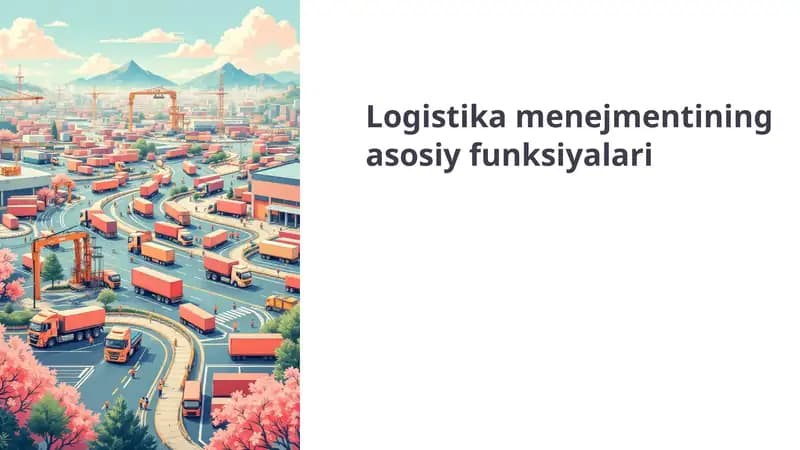 Logistika menejmentining asosiy funksiyalari