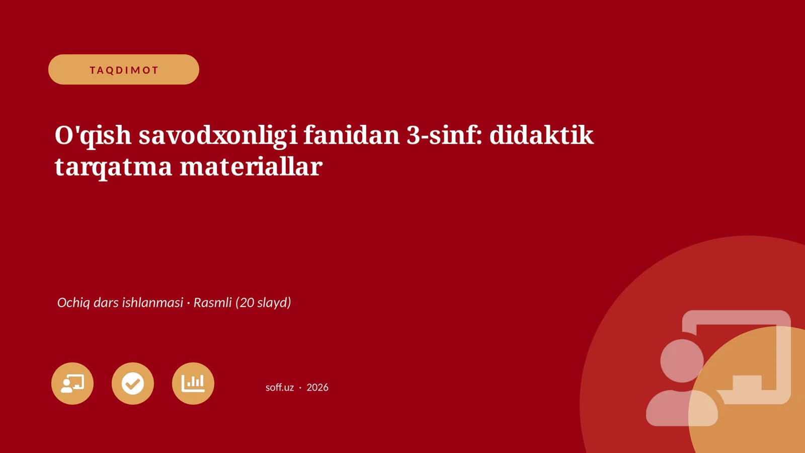 O'qish savodxonligi fanidan 3-sinf: didaktik tarqatma materiallar