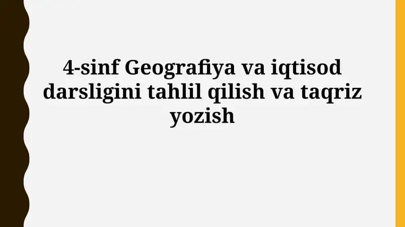 4-sinf Geografiya va iqtisod darsligi