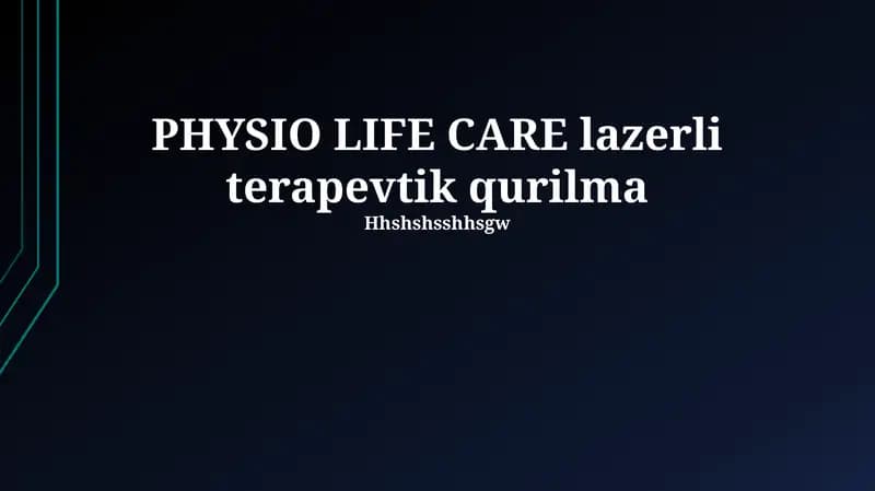 PHYSIO LIFE CARE lazerli terapevtik qurilma