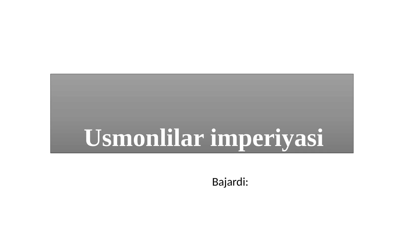 Usmonlilar imperiyasi