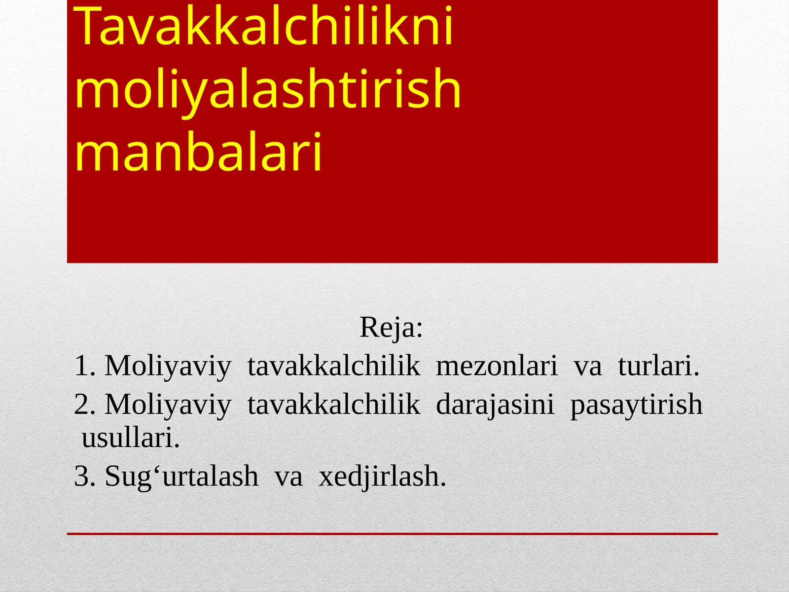 Tavakkalchiliknimoliyalashtirishmanbalari