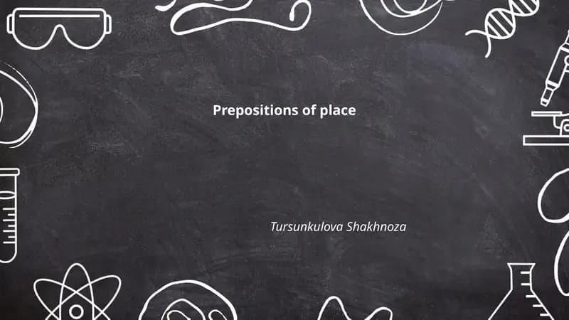 Prepositions of place