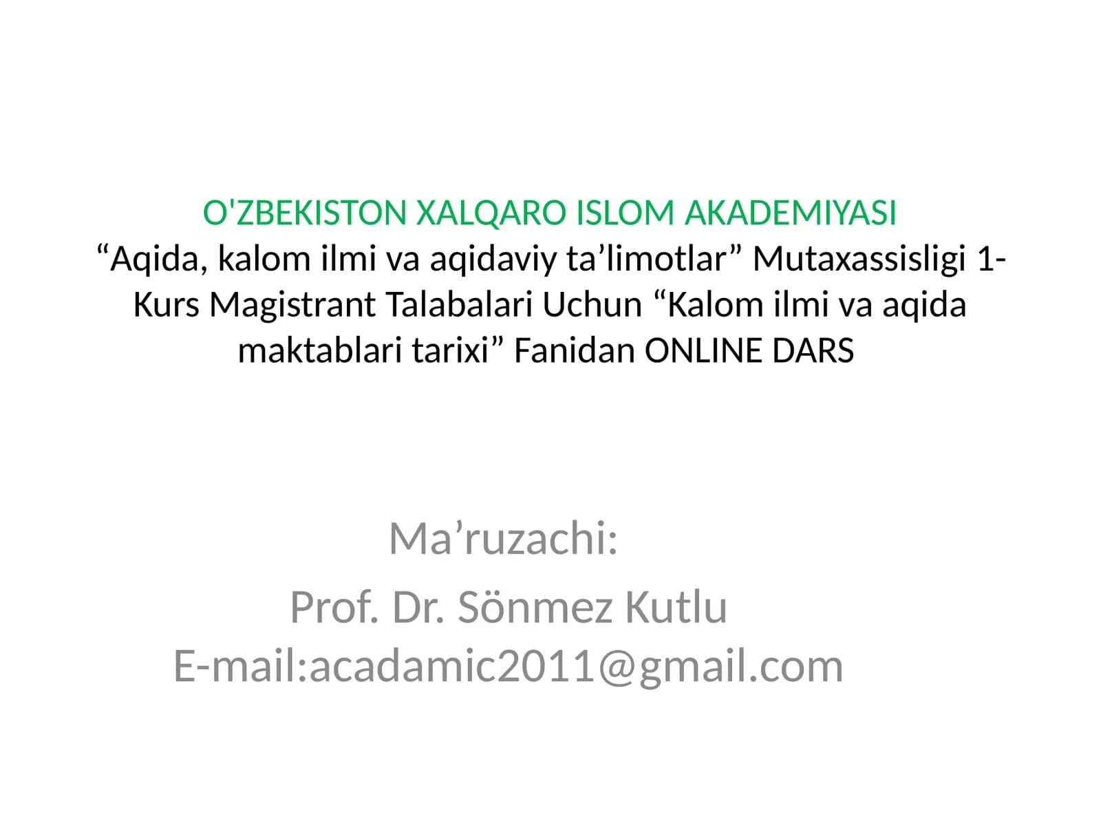 Kalom ilmi va aqida maktablari tarixi