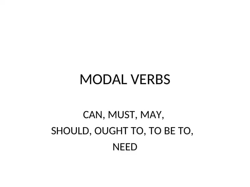 MODAL VERBS