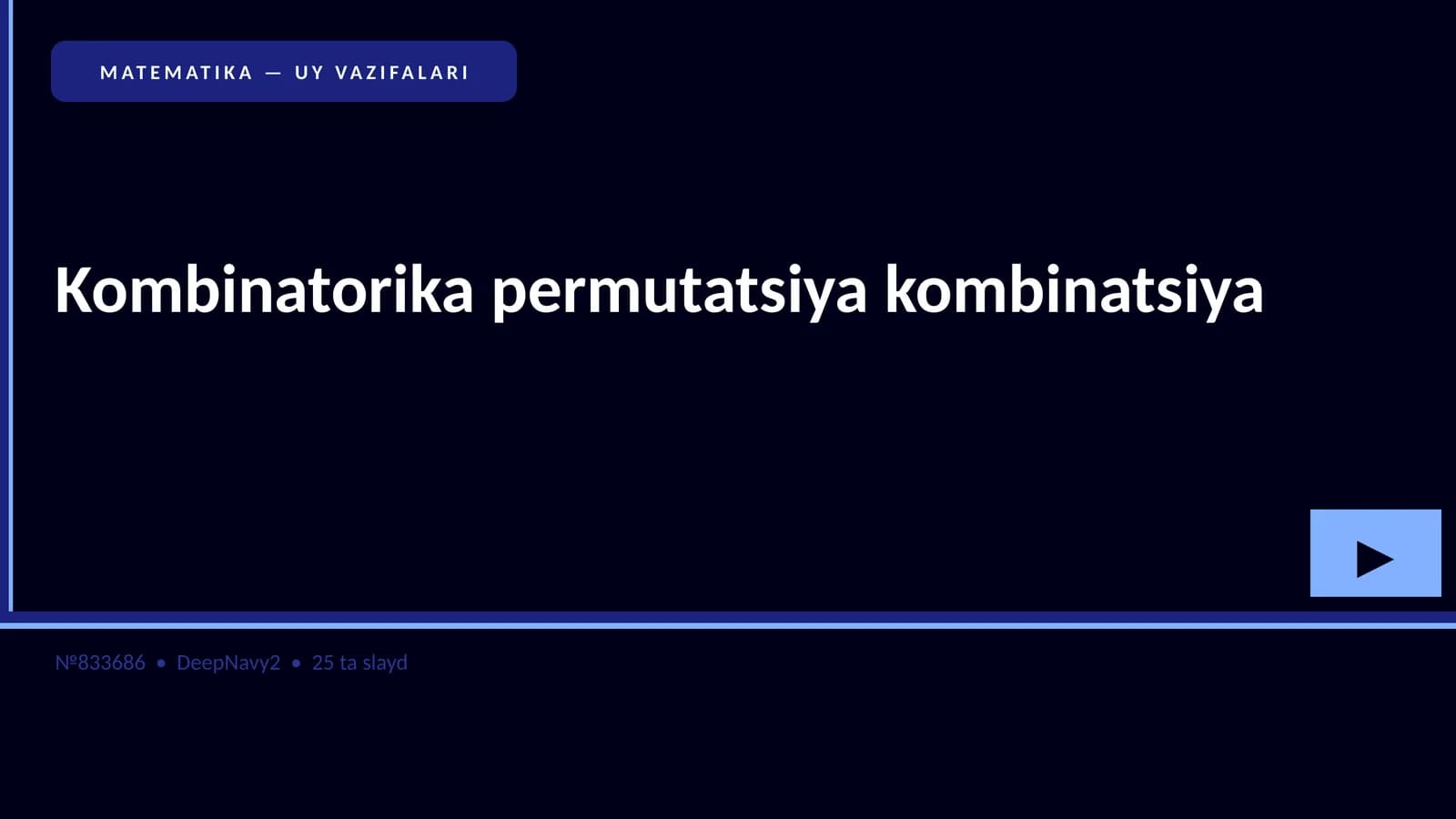 MATEMATIKA — UY VAZIFALARI