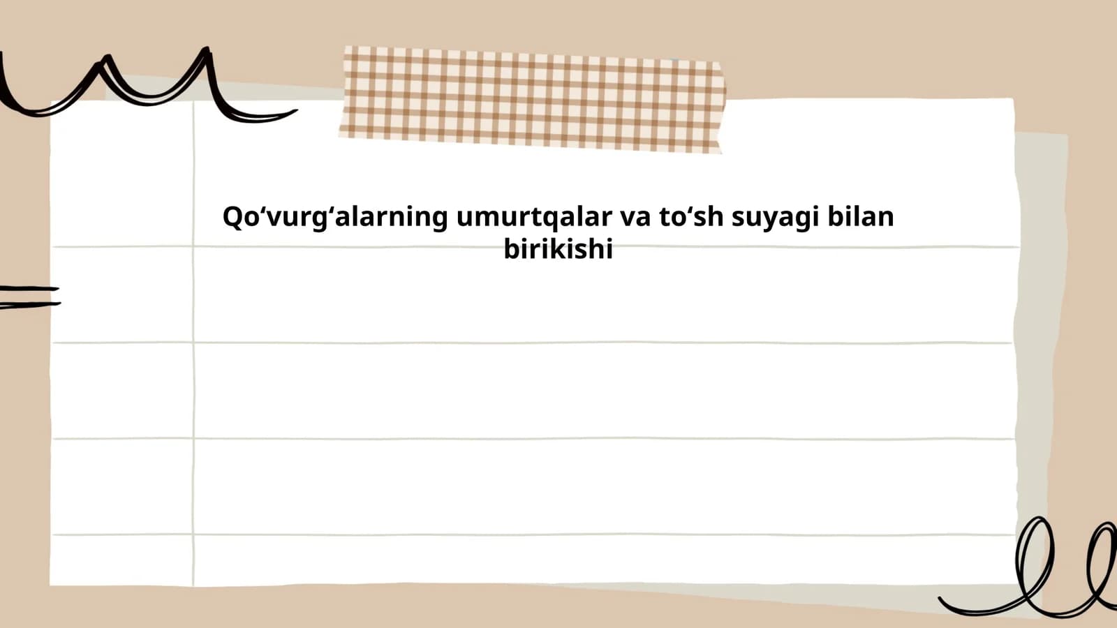 Umurtqa pogʻonasining anatomiya asoslari