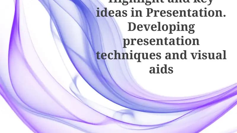 Presentation Techniques and Visual Aids