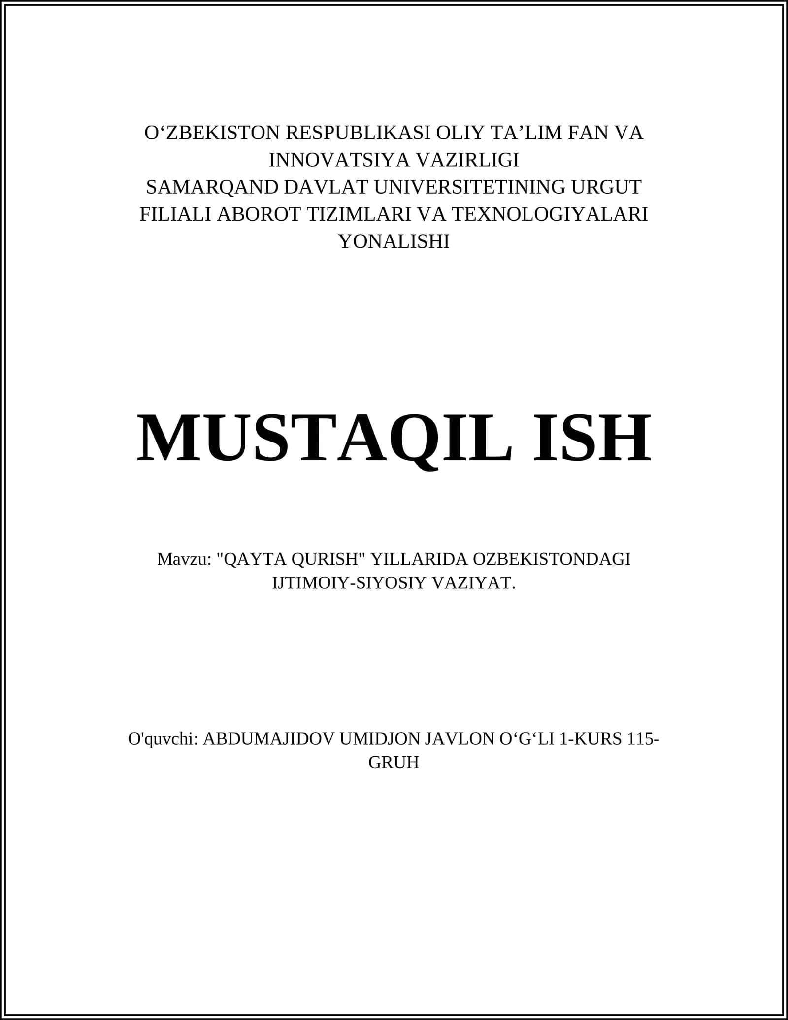 Qayta qurish Gorbachev dastlabki islohotlari