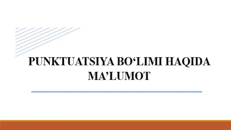 PUNTUATSIYA HAQIDA MA'LUMOT