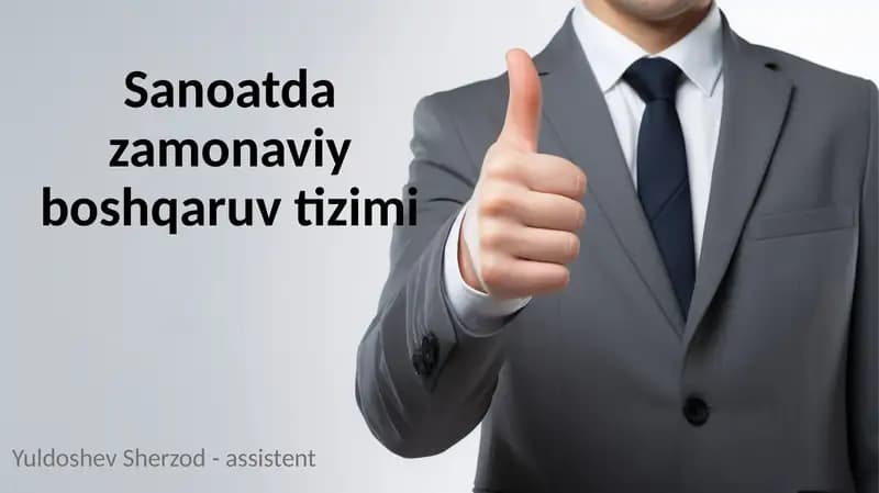 Sanоatda zamonaviy boshqaruv tizimi