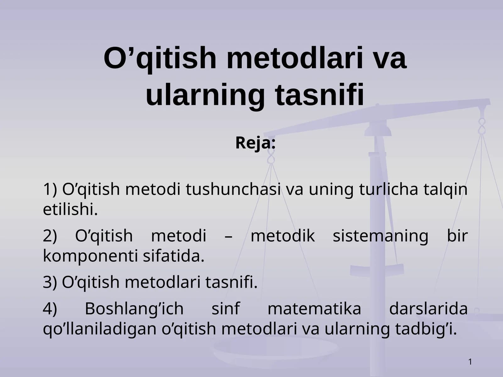 O’qitish metodlari va ularning tasnifi