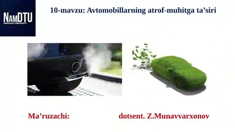 Avtomobillarning atrof-muhitga ta’siri
