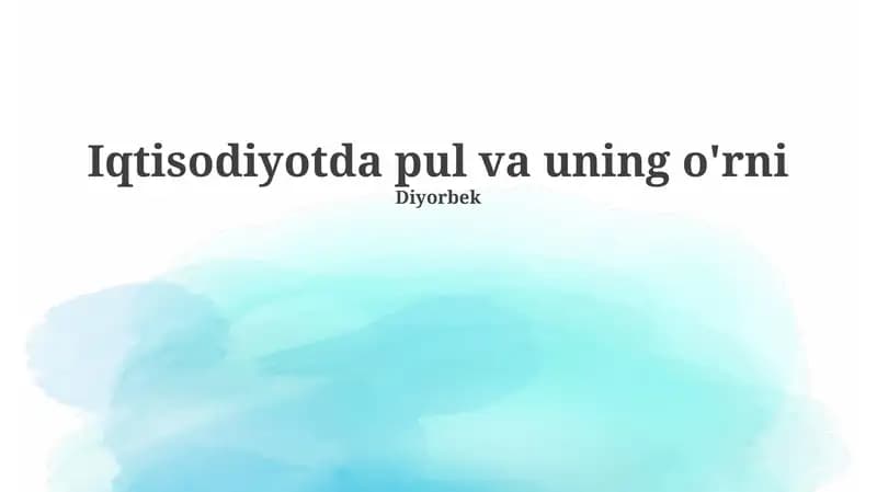 Pul: Ta'rifi, Funksiyalari va Turlari
