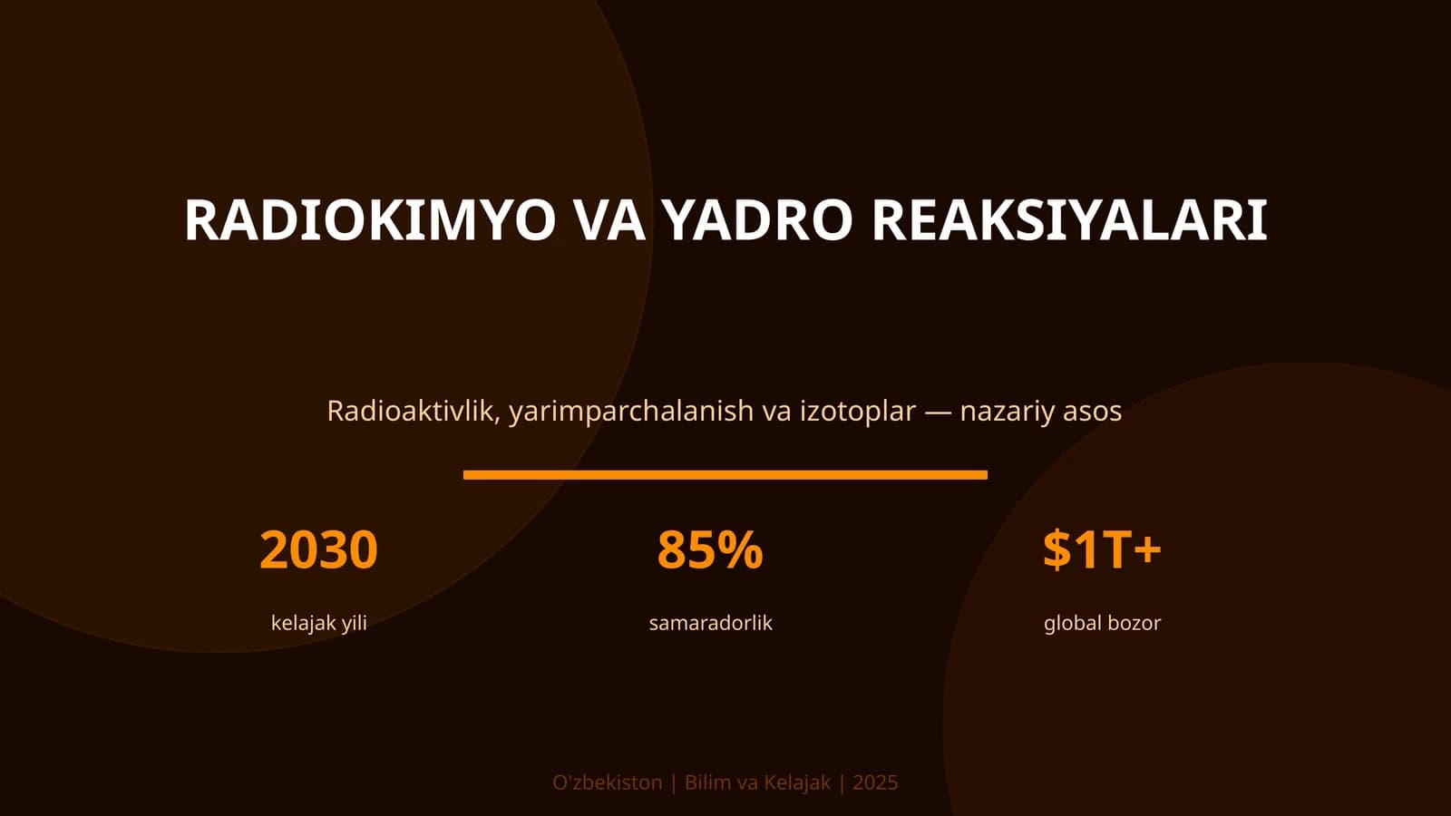 RADIOKIMYO VA YADRO REAKSIYALARI