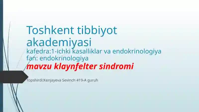 Klinefelter Sindromi