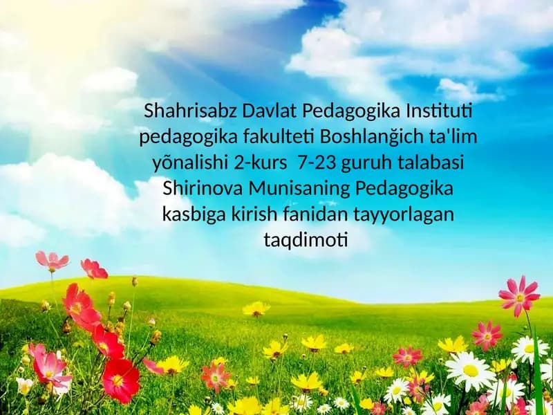 Islom dinining o'qitish metodlari