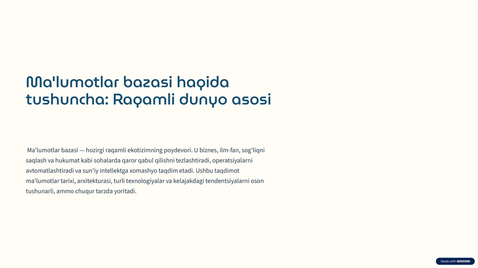 Raqamli dunyo asosi
