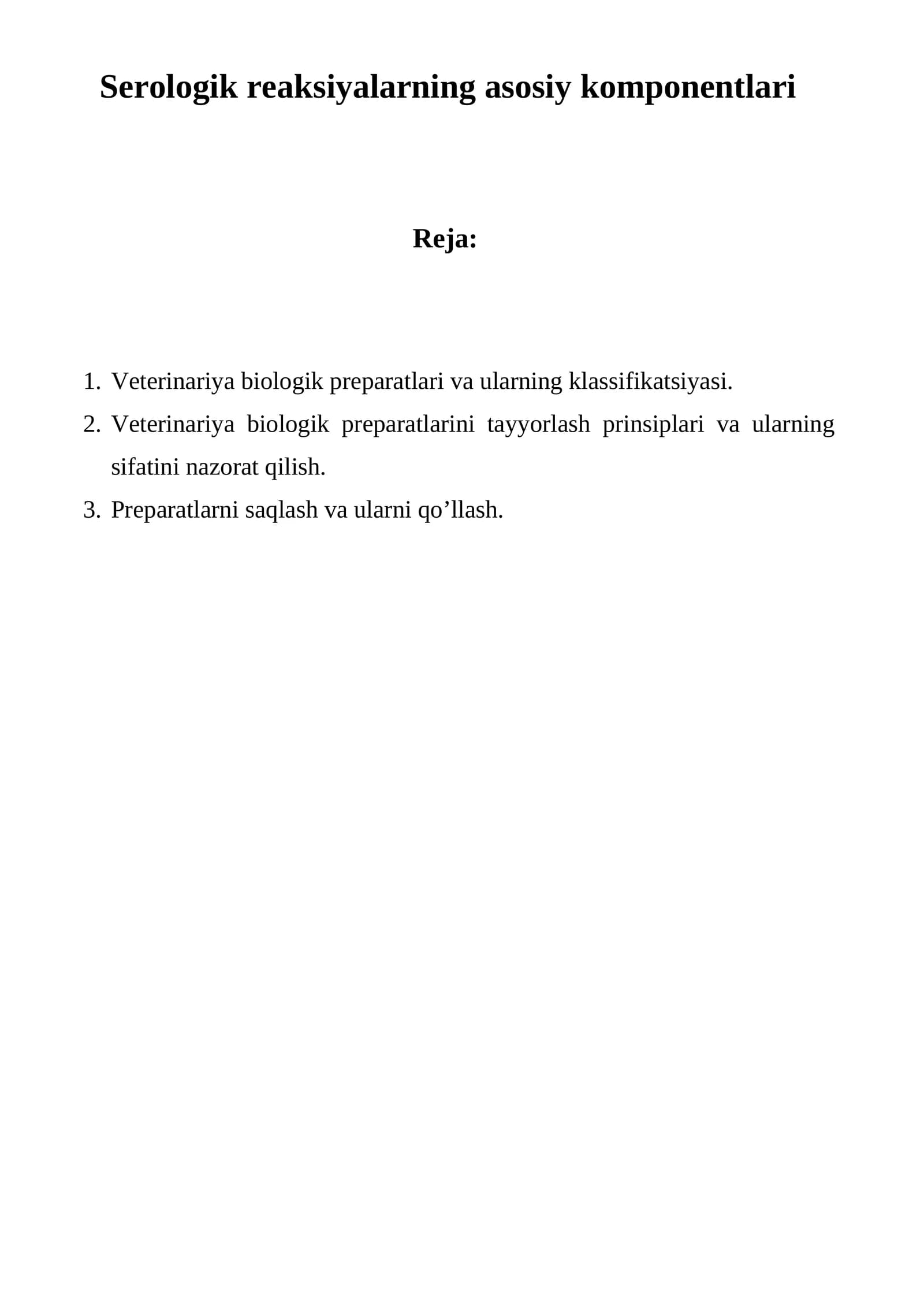 Veterinariya biologik preparatlari