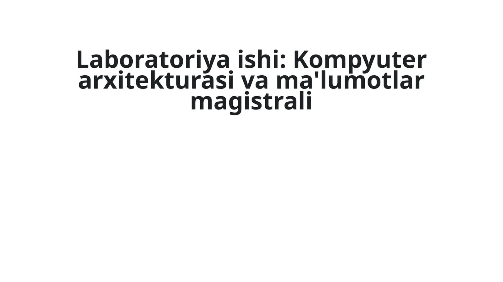 Kompyuter bo'yicha ma'lumot