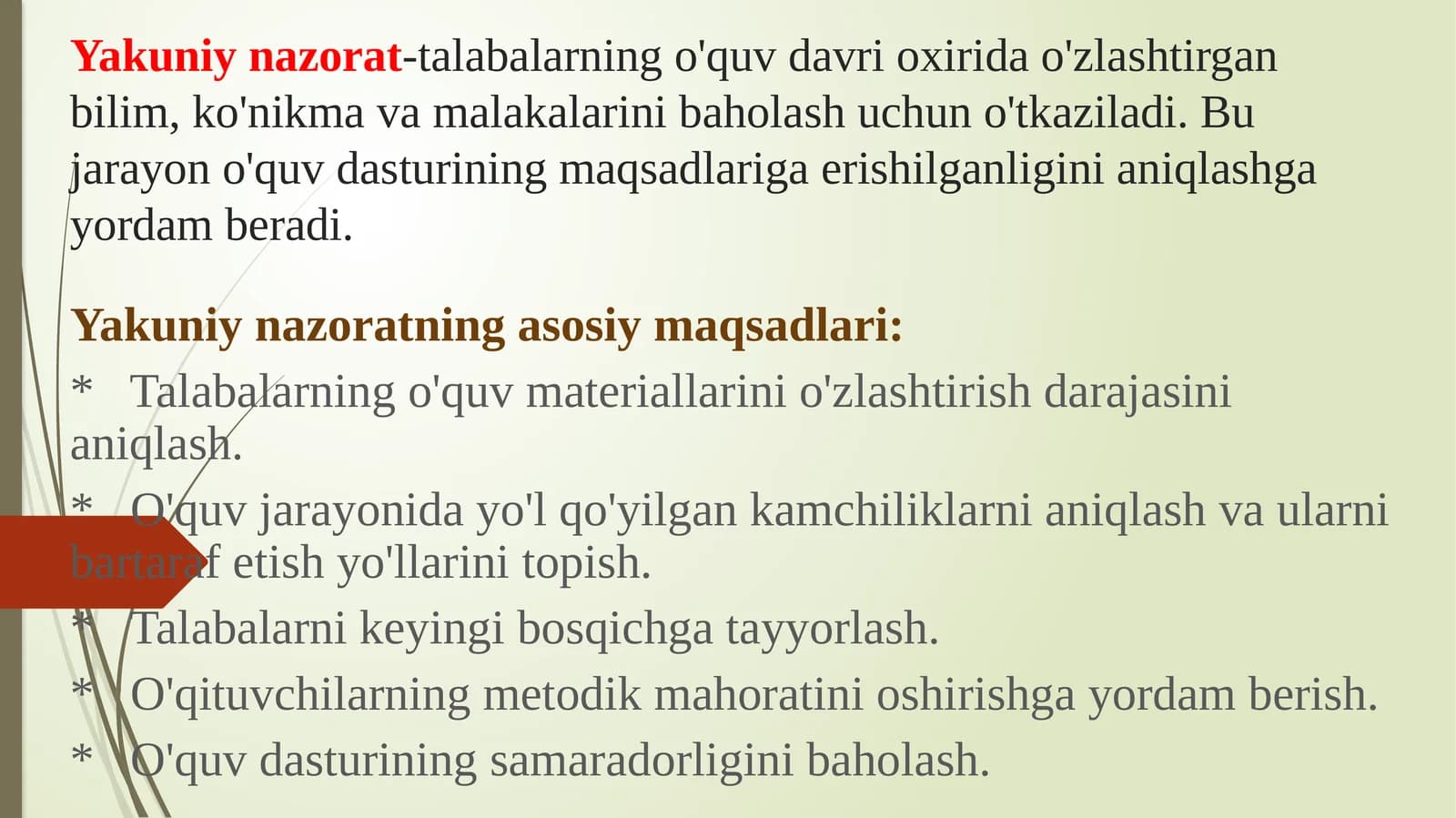 Talabalar bilimini baholashning nazariy asoslari