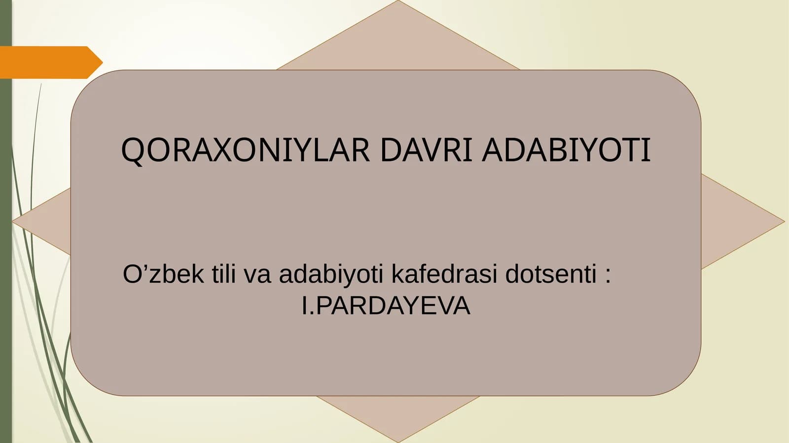 QORAXONIYLAR DAVRI ADABIYOTI