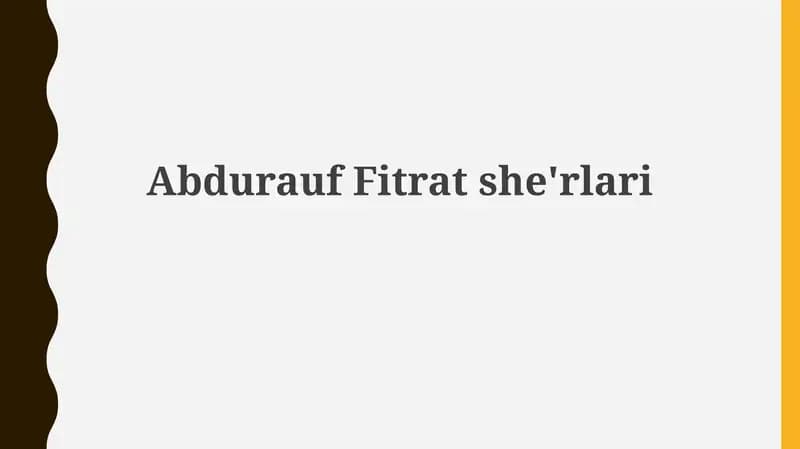 Abdurauf Fitratshe'rlari